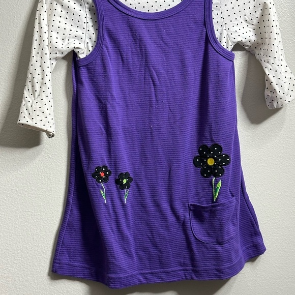 Girls Shirt Dress Polka‎ Dot Purple size 5-6 - Picture 4 of 9